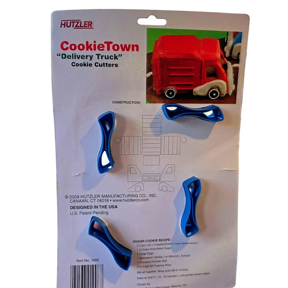 Hutzler CookieTown Delivery Truck 3D Cookie Cutters Set‎ Blue Plastic 1996 New